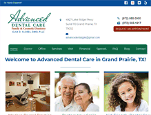 Tablet Screenshot of advanceddentalcaregrandprairie.com